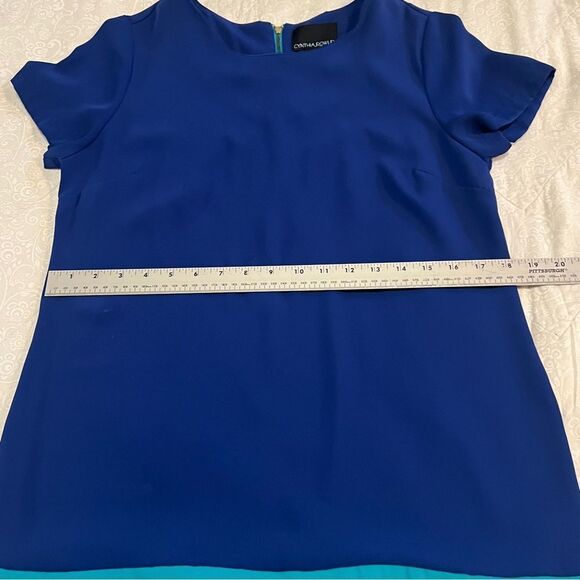 Cynthia Rowely Blue and Teal Color Block Shift Dress Women's Size 8 - Picture 9 of 10
